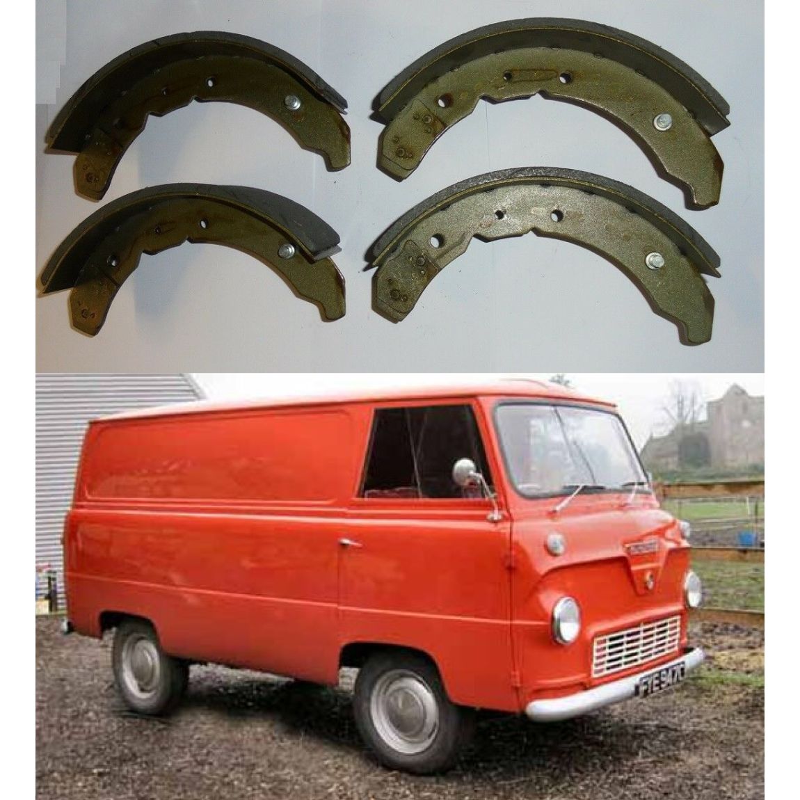 FRONT BRAKE SHOES SET (Ford Thames 400e Van) (1957- 65) 