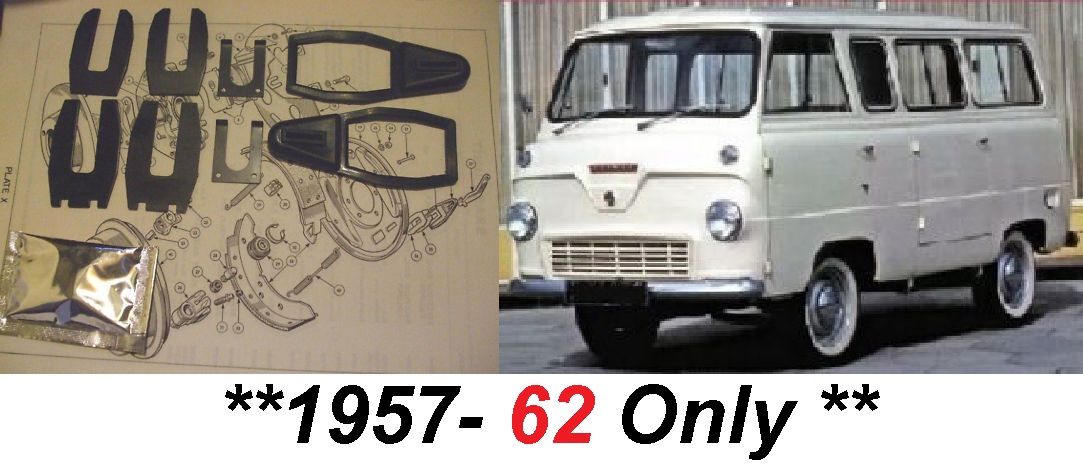 REAR BRAKE WHEEL CYLINDER CLIPS & GAITERS FITTING KITS (Ford Thames 400e) (Van & Pickup) (1957-62 Only) (* Early Type Brakes *)