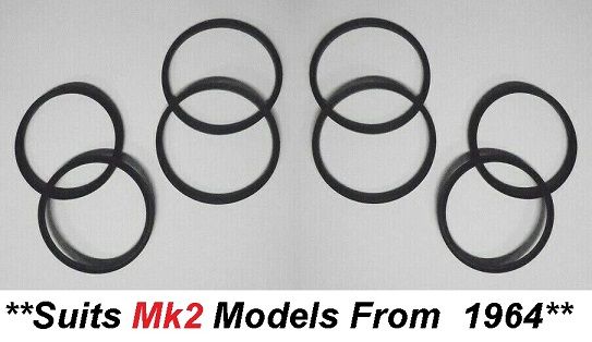 FRONT BRAKE CALIPER REPAIR SEALS KITS x2 (Wolseley 6/110) (**Mk2 Only**) (**From 1964- 68**) 