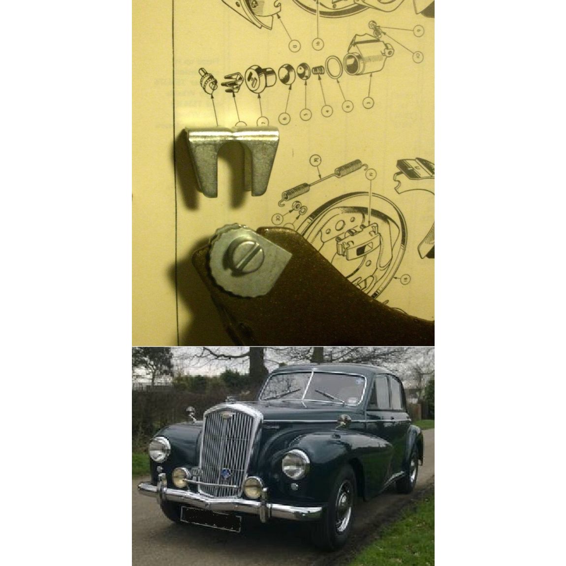 BRAKE ADJUSTER (Snail Cam & Mask) (FRONT or REAR) x1 (Wolseley 6/80) (1948- 54) 