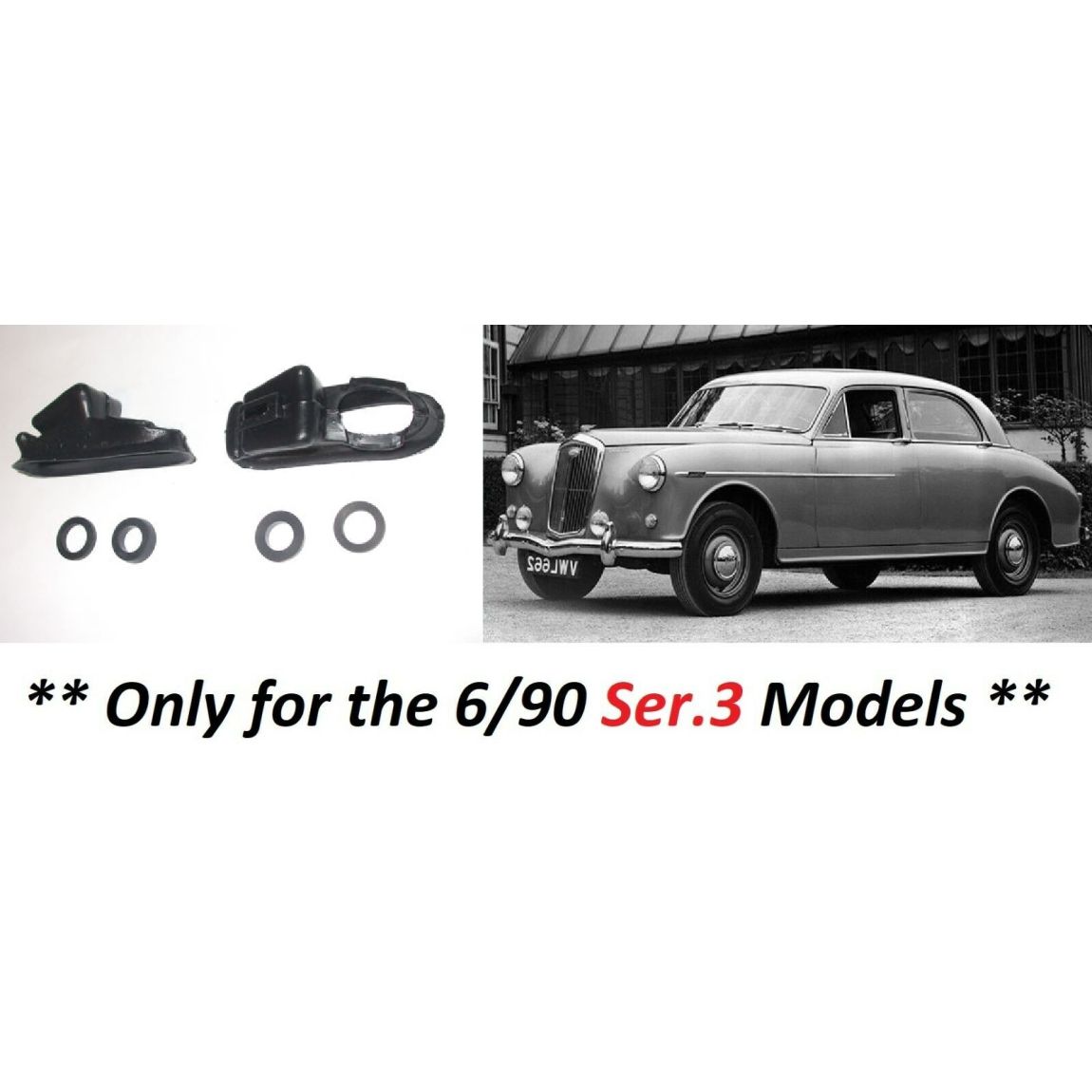 REAR BRAKE WHEEL CYLINDER REPAIR SEALS KITS x2 (Wolseley 6/90) (**Ser. 3 Only**) (From 58- 59)