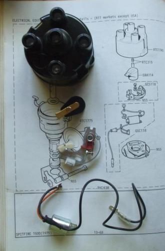 DISTRIBUTOR CAP POINTS ROTOR ARM CONDENSER (Austin Allegro) (**Not Ducellier**) (1000, 1100, 1300, 1500 & 1750) (**From 1973- 82**) 