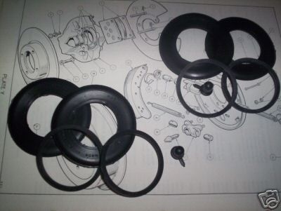 FRONT BRAKE CALIPER REPAIR SEALS KITS x2 (Vauxhall Viva HA & 90) (1963- 66) 