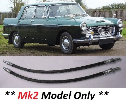 FRONT BRAKE HOSES x2 (Austin A110 Westminster) (**Mk2 Only**) (**From 1964- 68**)