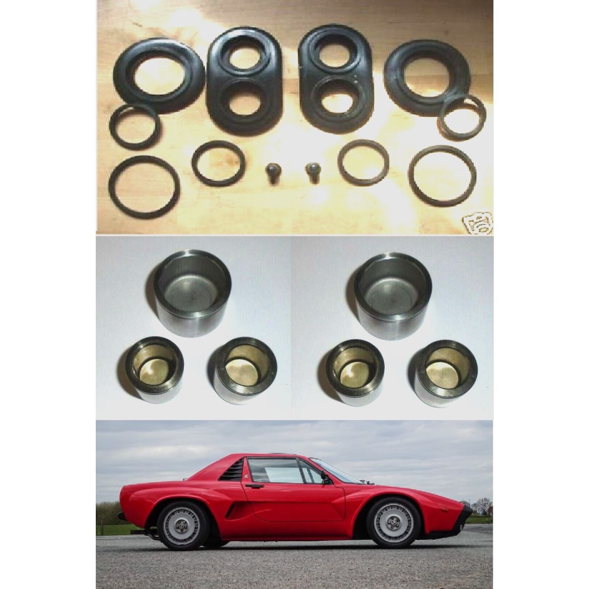 REAR BRAKE CALIPER PISTONS & SEALS x6 (AC 3000) (1979- 86)  