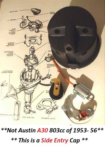 DISTRIBUTOR CAP POINTS ROTOR ARM CONDENSER (Austin A35) (From 1956- 67) 