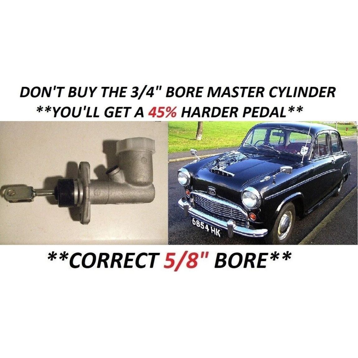 CLUTCH MASTER CYLINDER x1 (Austin A40 Cambridge) (1954- 56 Only)