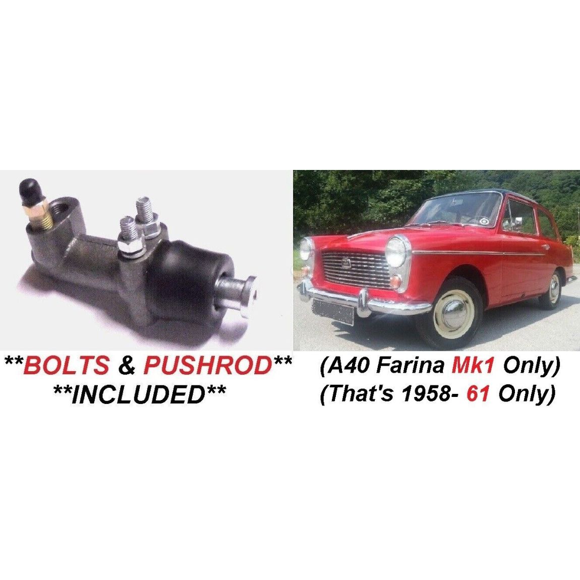 REAR BRAKE FRAME CHASSIS SLAVE CYLINDER ASSEMBLY x1 (Austin A40 Farina) (**Mk1 Only**) (**1958- 61 Only**)  