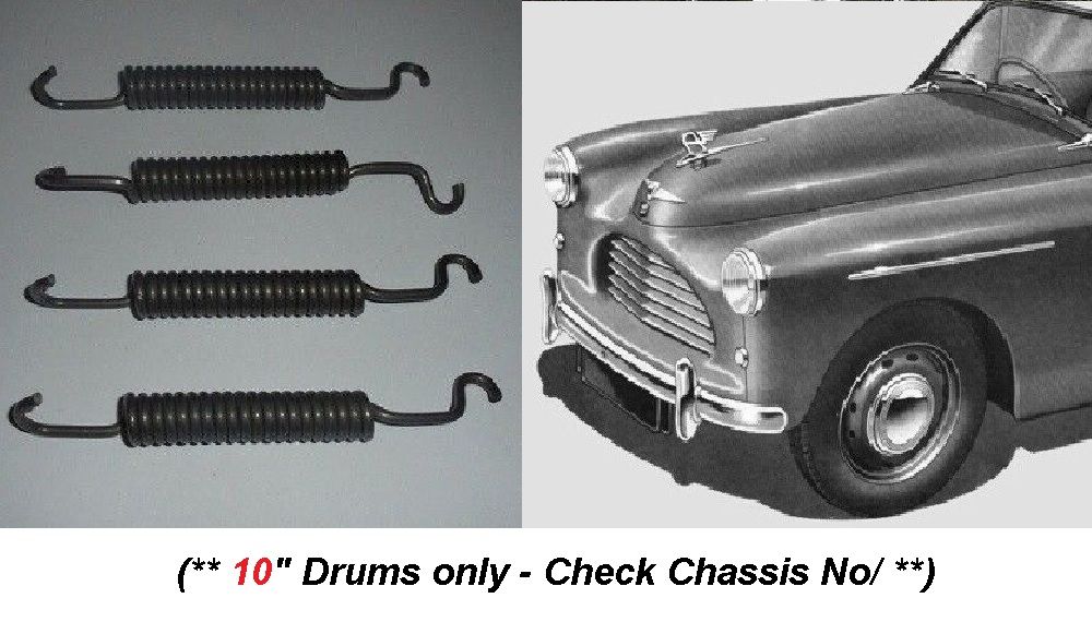 FRONT BRAKE SHOE SPRINGS x4 (Austin A40 Sports) (**10" Front Drums**) (** From 1951- 53 **)
