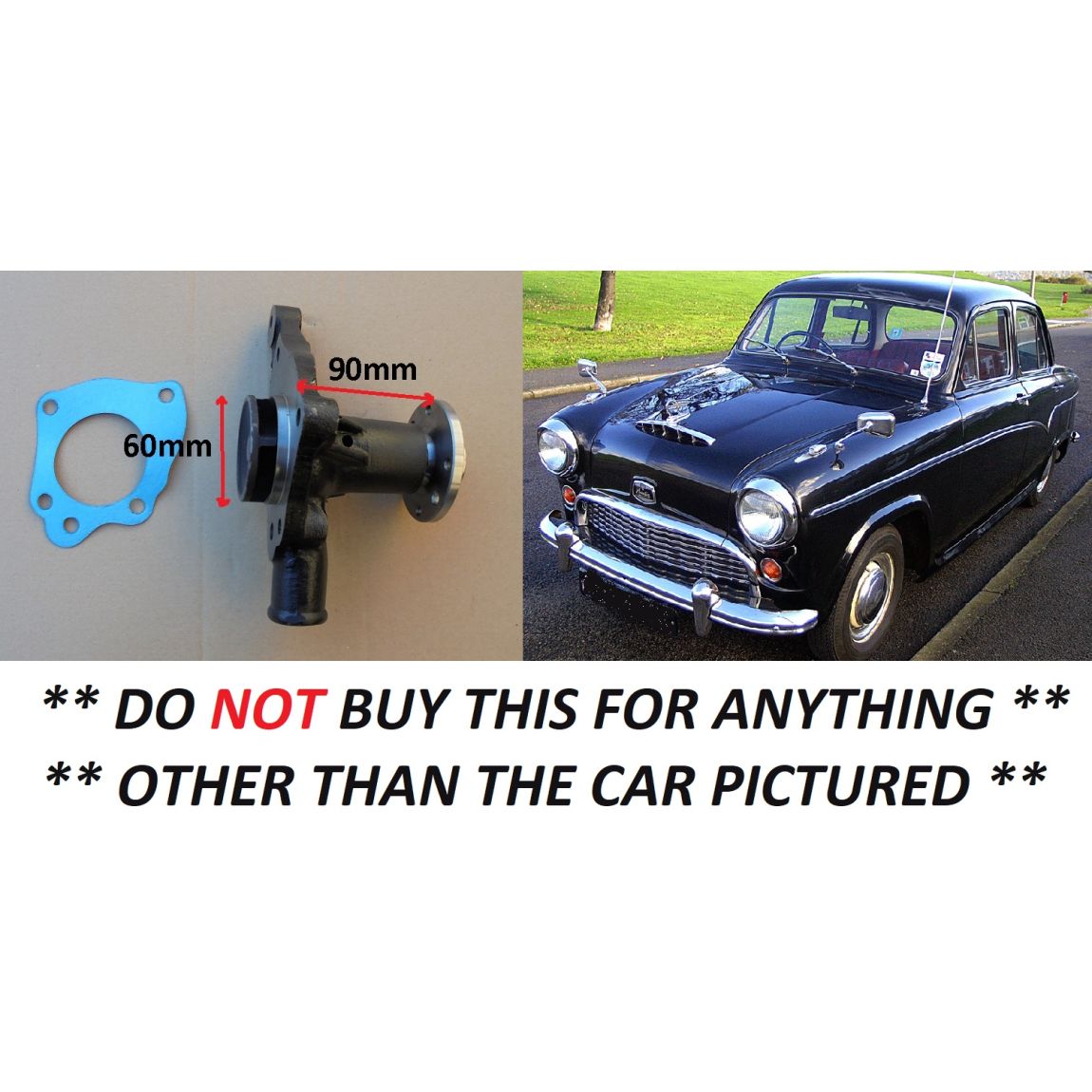 WATER PUMP (Austin A40 Cambridge) (1200cc) (** From 1954- 56 **) 