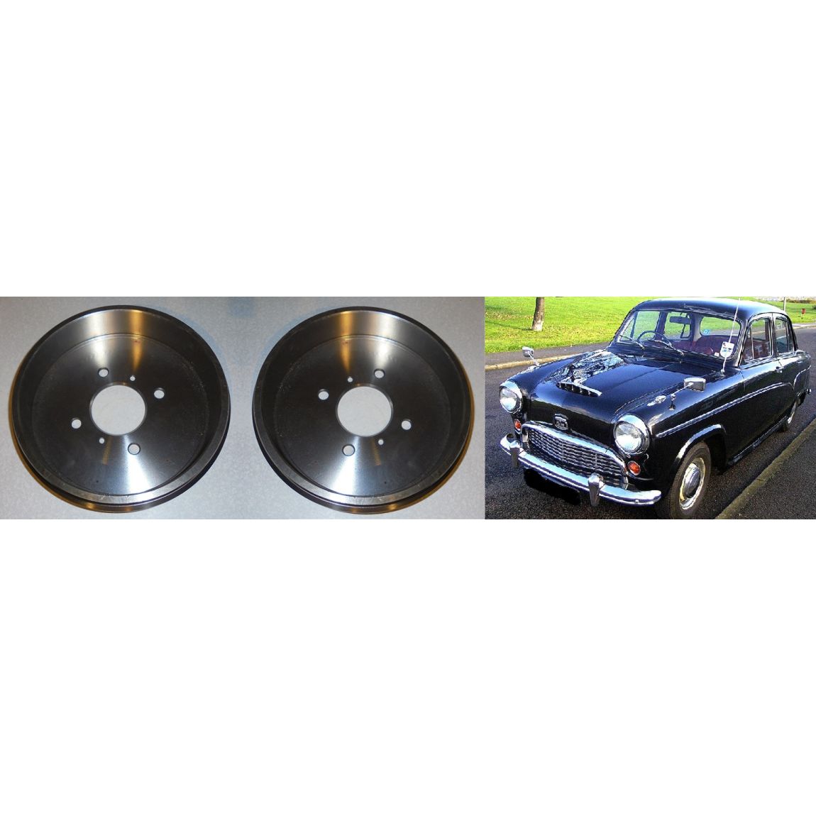 *** BRAKE DRUMS REAR x2 (Austin A50, A55 Mk1 Cambridge) (1954- 59) 