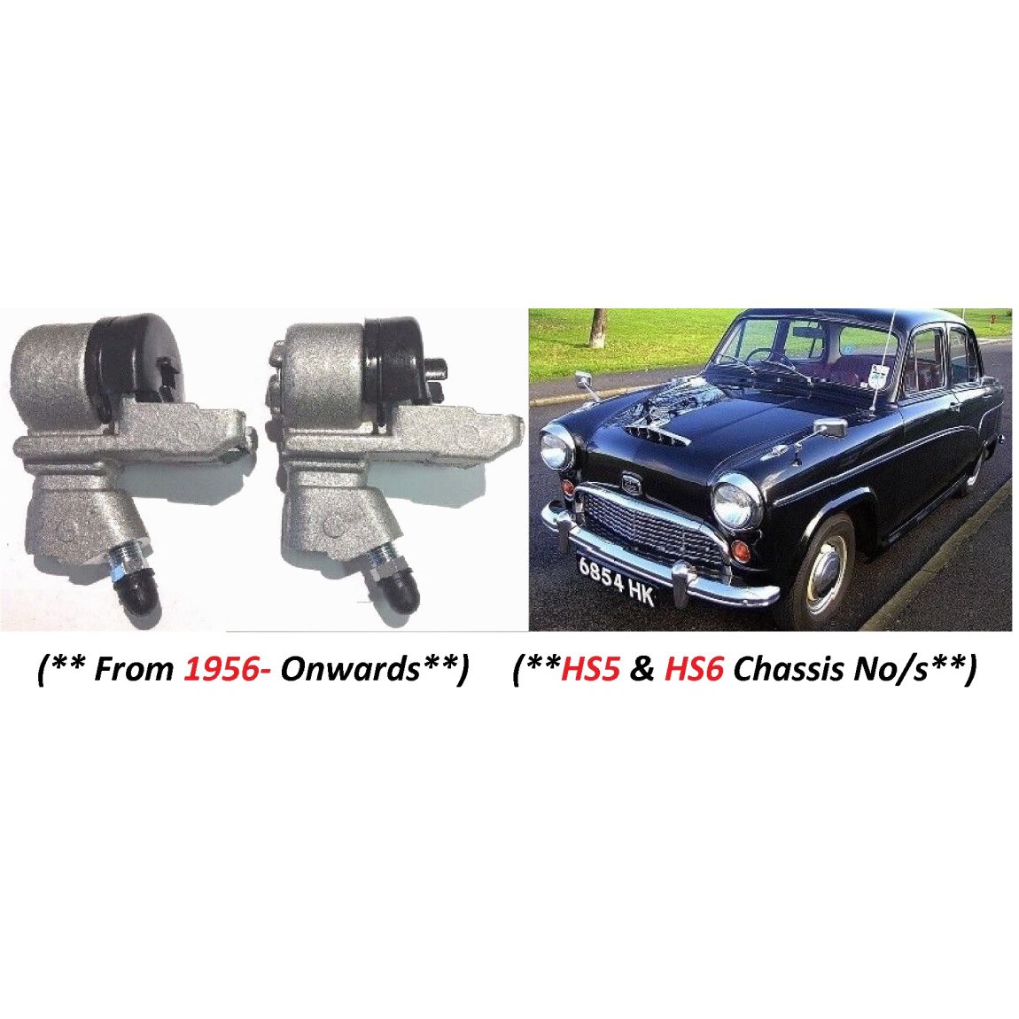 REAR BRAKE WHEEL CYLINDERS x2 (Austin A50, A55 Cambridge) (** From 1956- 61**) 