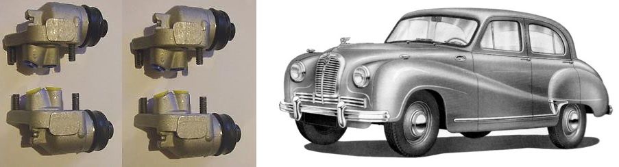 FRONT BRAKE WHEEL CYLINDERS x4 (Austin A70 Hereford) (** From 1951- 54 **) 