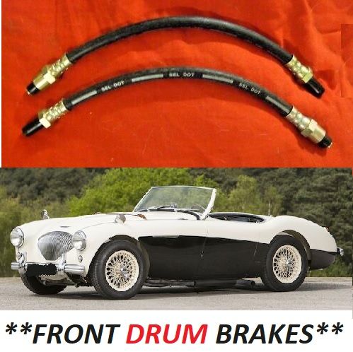 FRONT BRAKE HOSES x2 (Austin Healey 100/4 100/6)  (Front Drum Brakes) (1953- 59)