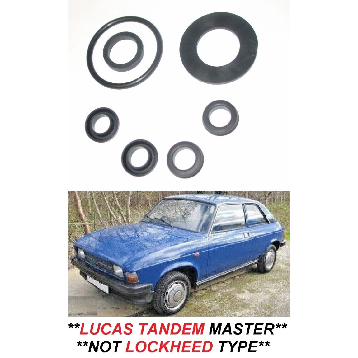 BRAKE MASTER CYLINDER REPAIR SEALS KIT (Austin Allegro Mk2, Mk3) (*Lucas / Girling Tandem*) (1975- 83)  