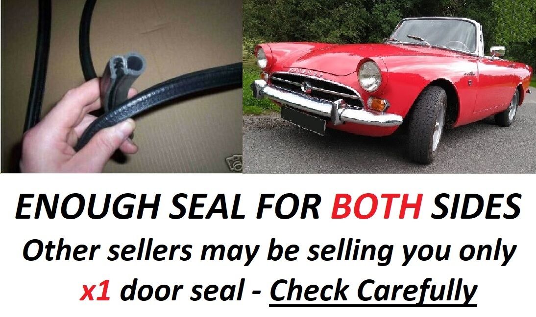 DOOR RUBBER SEALS x2 (Sunbeam Alpine & Tiger) (1959- 68)