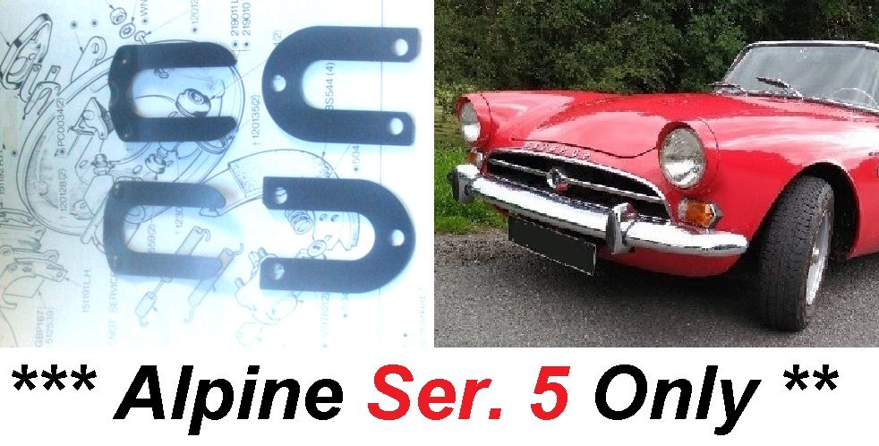 REAR BRAKE WHEEL CYLINDER FITTING CLIPS x2 (Sunbeam Alpine) (Ser. 5) (1965- 68)