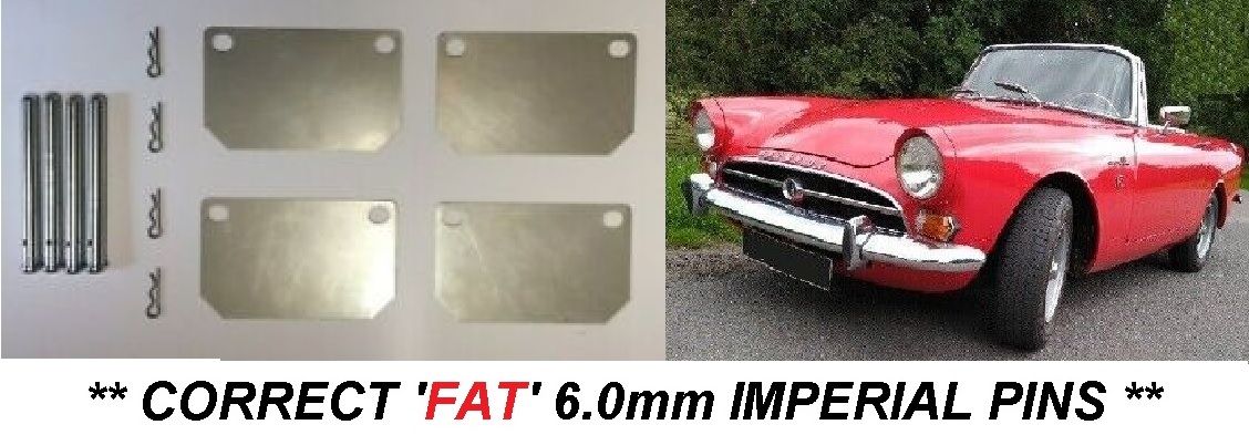 FRONT BRAKE PAD FITTING KIT - PINS & SHIMS (Sunbeam Alpine Ser.345) & (Tiger) (From 1963- 68) 