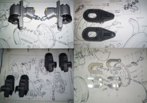 FRONT & REAR BRAKE WHEEL CYLINDERS with FITTING CLIPS & GAITERS (Austin / Nash Metropolitan) (** From 1958- 61 **)