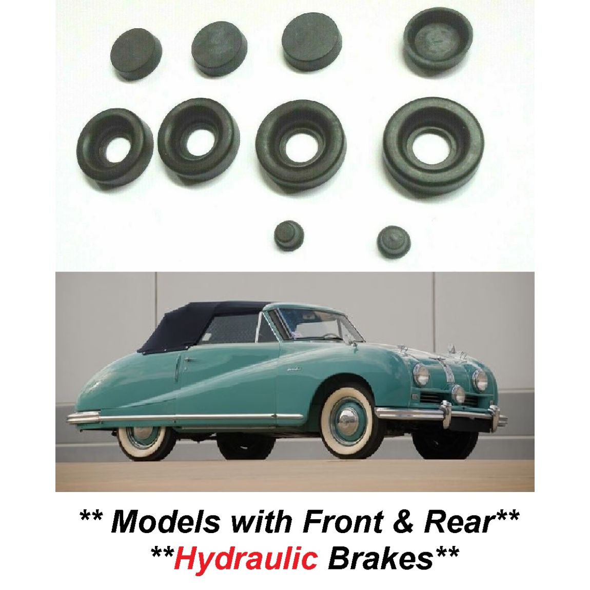 FRONT or REAR (Axle Set) BRAKE WHEEL CYLINDER REPAIR SEALS KITS (Austin A90 Atlantic) (From 1951- 53) 