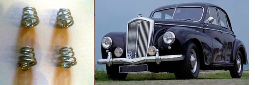 BRAKE SHOE FITTING BEEHIVE SPRINGS (Front or Rear) x4 (Wolseley 6/80) (1948- 54) 