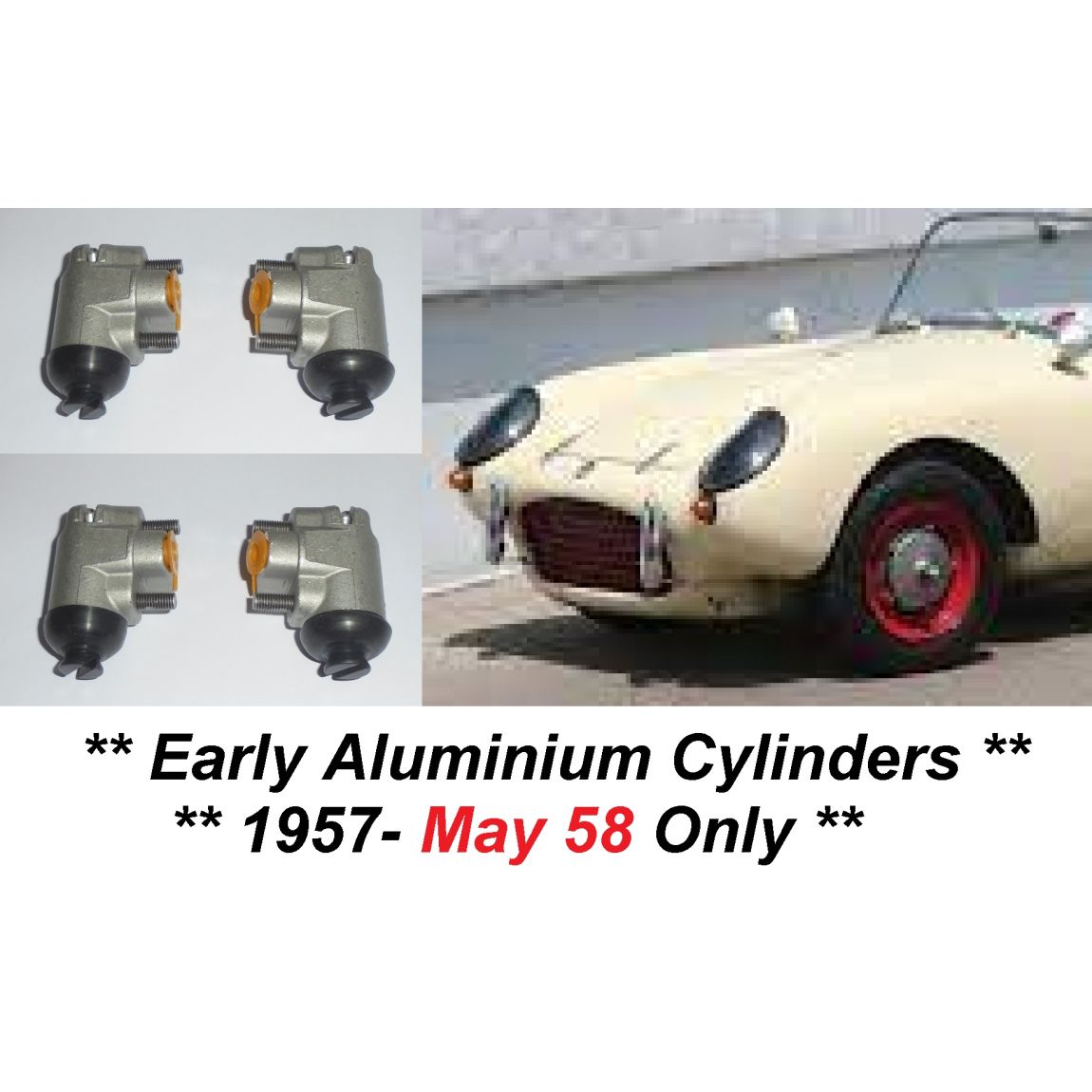 FRONT BRAKE WHEEL CYLINDERS x4 (Berkeley Cars) (**1956- May 58 Only**)