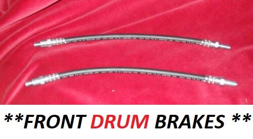 FRONT BRAKE HOSES x2 (Ford Cortina Mk1) (With Drum Brakes) (1962- 64) 