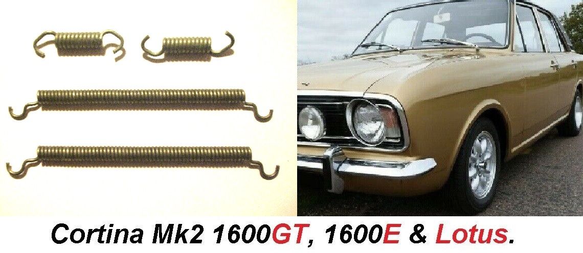 REAR BRAKE SHOE SPRINGS x4 (Ford Cortina Mk2) (1600E, 1600GT & Lotus) (1966- 70) 