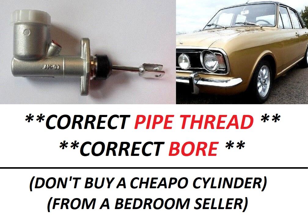 CLUTCH MASTER CYLINDER x1 (Ford Cortina Mk2) (1300, 1600, 1600GT, 1600E & Lotus) (1966- 70) 