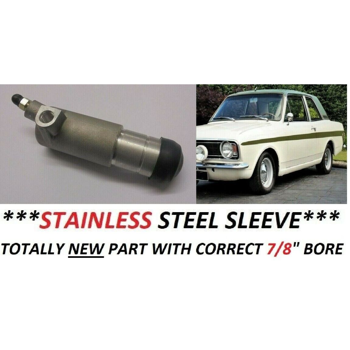 CLUTCH SLAVE CYLINDER (Lotus Cortina Mk2) (**STAINLESS STEEL**) (7/8") (1966- 70) 