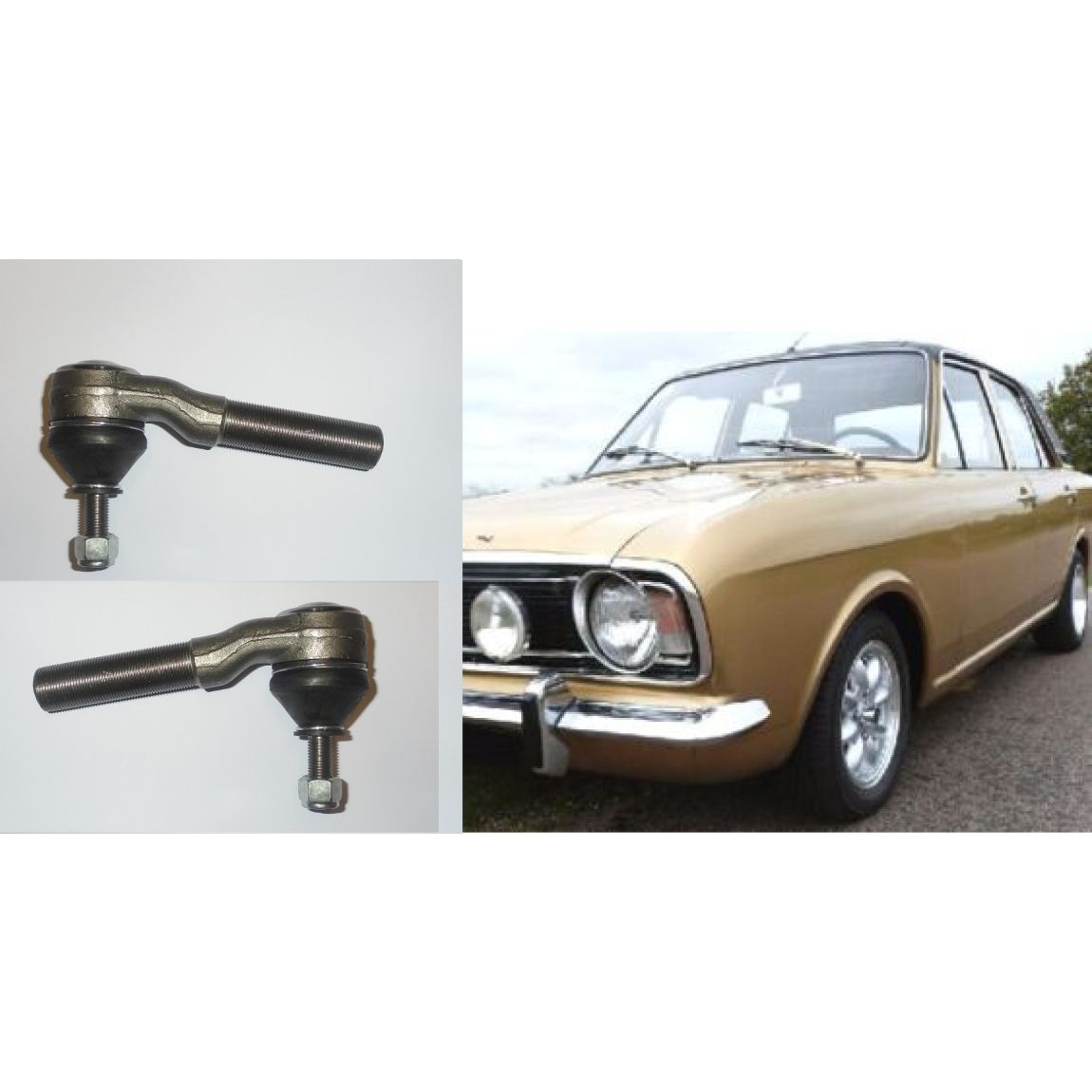 TRACK ROD ENDS x2 (Ford Cortina Mk2 & 1600e) (1966- 70) 