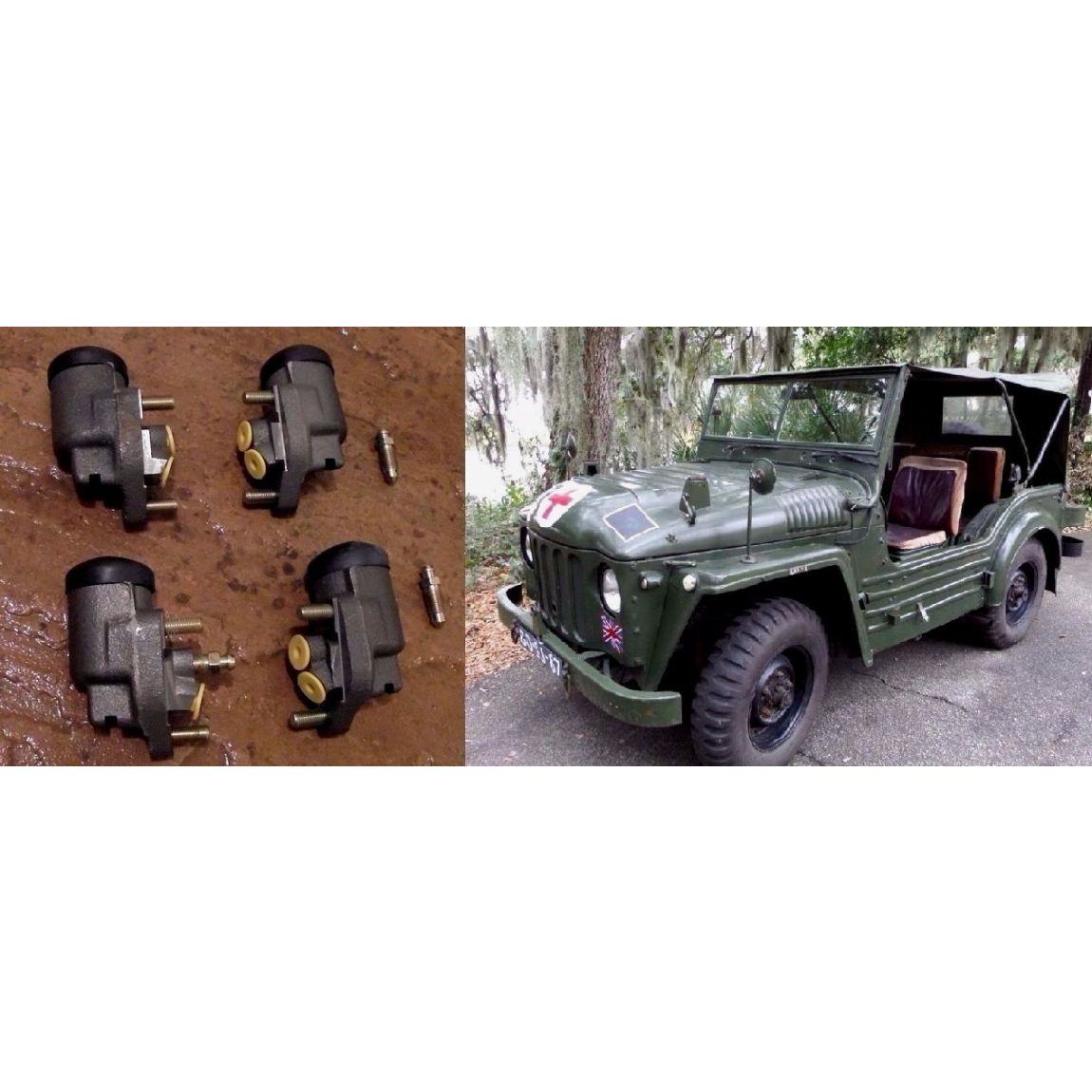 FRONT BRAKE WHEEL CYLINDERS x4 (Austin Champ) (1952- 56) 