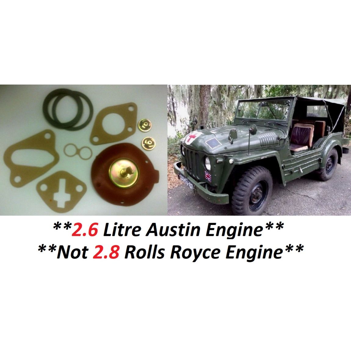 FUEL PUMP DIAPHRAGM REPAIR KIT (Austin Champ) (B Series 2.6) (1952- 56) 