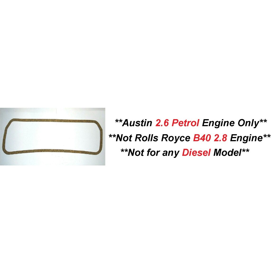 ROCKER GASKET (Austin Champ) (Austin 2660cc Petrol Engine) (** Not Rolls Royce 2.8 **) (1952- 56)  