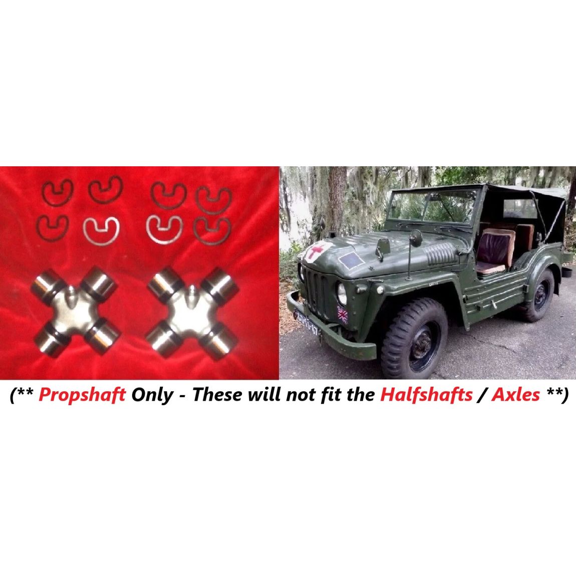 PROPSHAFT UNIVERSAL JOINTS x2 (Austin Champ) (1952- 56) 