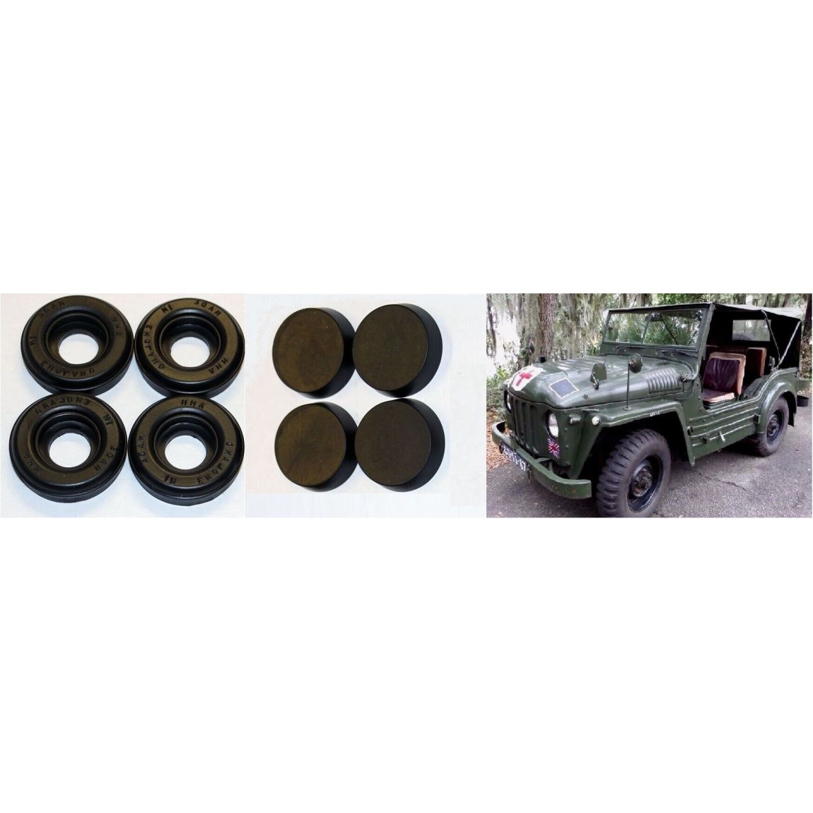 REAR BRAKE WHEEL CYLINDER SEALS REPAIR KITS x2 (Austin Champ) (1952- 56) 