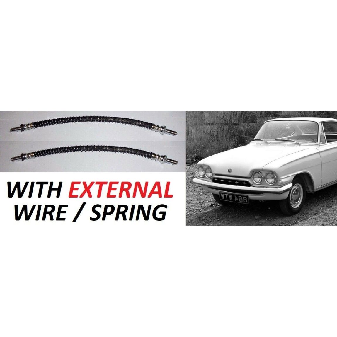 FRONT BRAKE HOSES x2 (Ford Capri Consul Classic) (109e & 116e) (1961- 64)