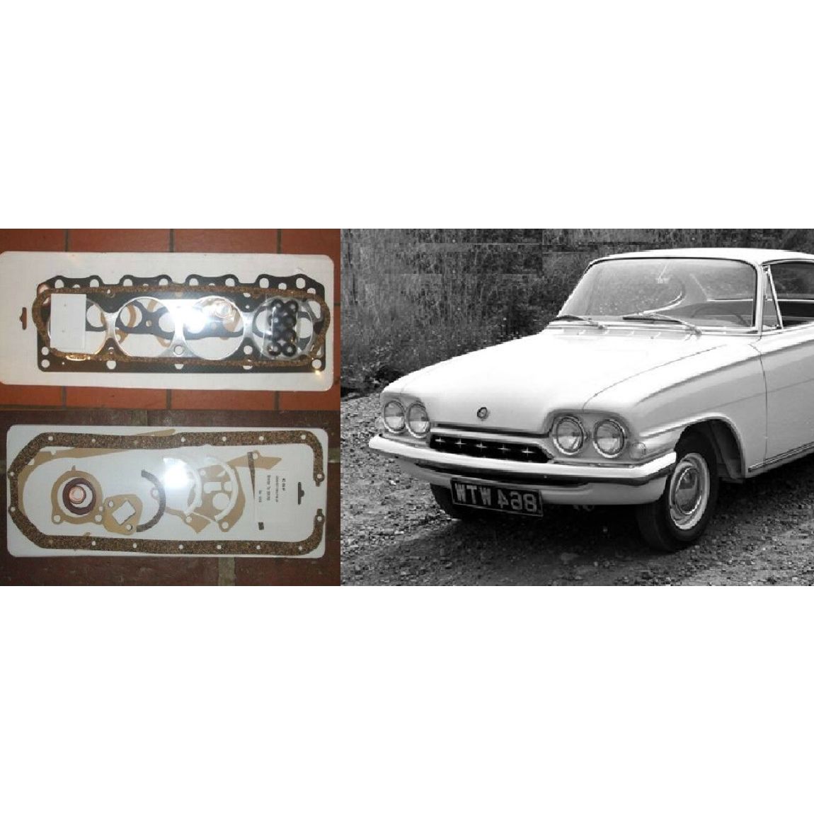 HEAD & SUMP (COMPLETE ENGINE GASKET SET) (Ford Consul Capri Classic) (109e & 116e) (1961-64) 