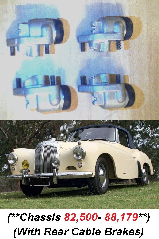 FRONT BRAKE WHEEL CYLINDERS x4 (Daimler Conquest DJ250 2.5 Litre) (** 1953- 56 Only **) 
