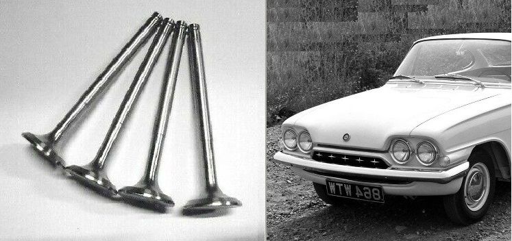 EXHAUST VALVES x4 (Ford Consul Capri Classic) (109e & 116e) (1961- 64)  