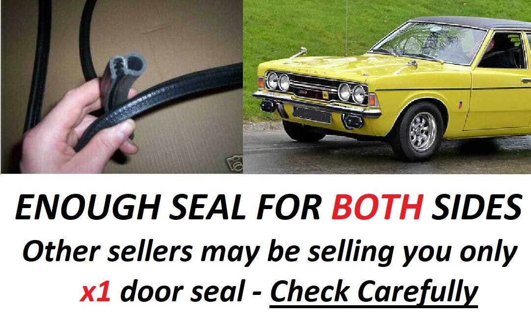 DOOR RUBBER SEALS x2 (Ford Cortina Mk3) (2 Door) (1970- 76) 