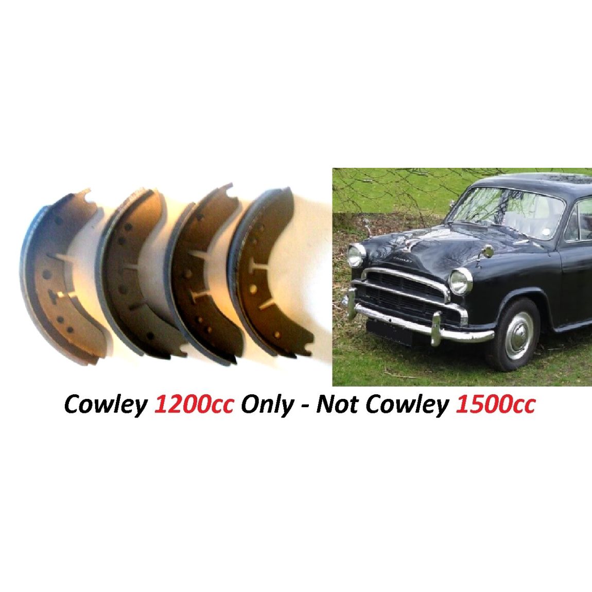 FRONT or REAR BRAKE SHOES SET (Morris Cowley 1200cc) (**1954- 56 Only**)  