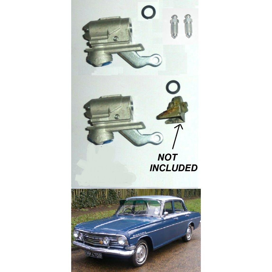 REAR BRAKE WHEEL CYLINDERS x2 (Vauxhall Velox PB) (1962- 66) 