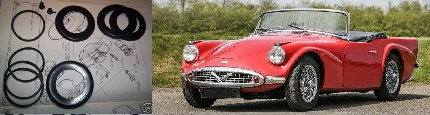 FRONT BRAKE CALIPER REPAIR SEALS KITS x2 (Daimler Dart SP250) (1959- 64) 