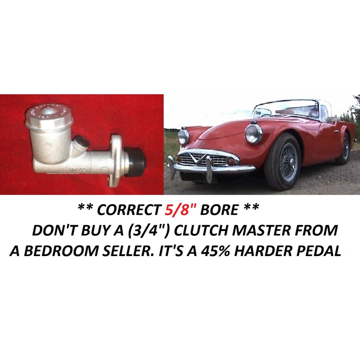 CLUTCH MASTER CYLINDER x1 (Daimler Dart SP250) (1959- 64) 