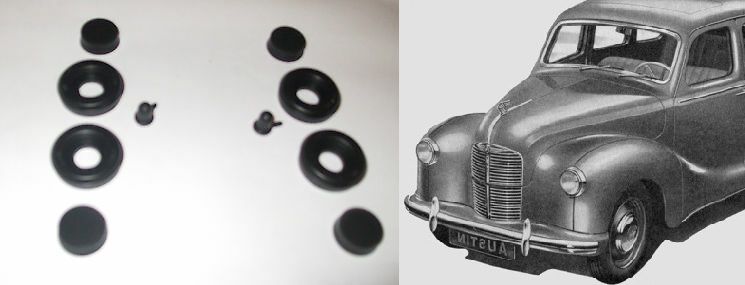 REAR BRAKE WHEEL CYLINDER SEALS REPAIR KITS x2 (Austin A40) (Devon, Somerset & Sports) (** From 1951- 55 **)