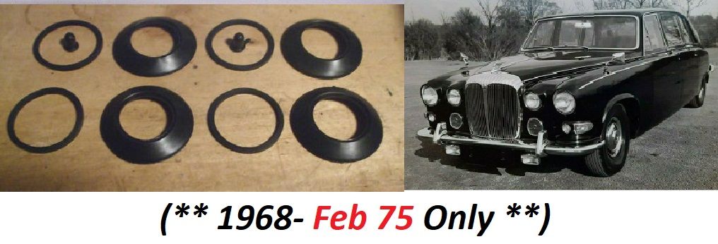 REAR BRAKE CALIPER REPAIR SEALS KITS x2 (Daimler DS420 Limo) (1968- Sep 75 Only) 