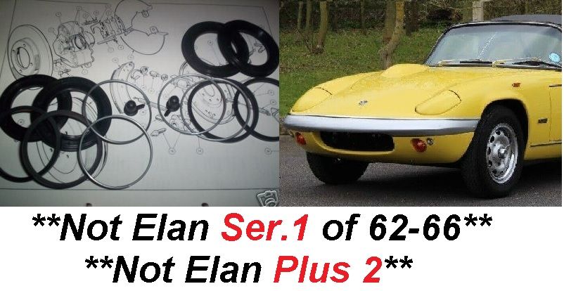 FRONT BRAKE CALIPER REPAIR SEALS KITS x2 (Lotus Elan) (**Not Ser.1) (**Not Plus 2**) (**From 1966- 74**) 