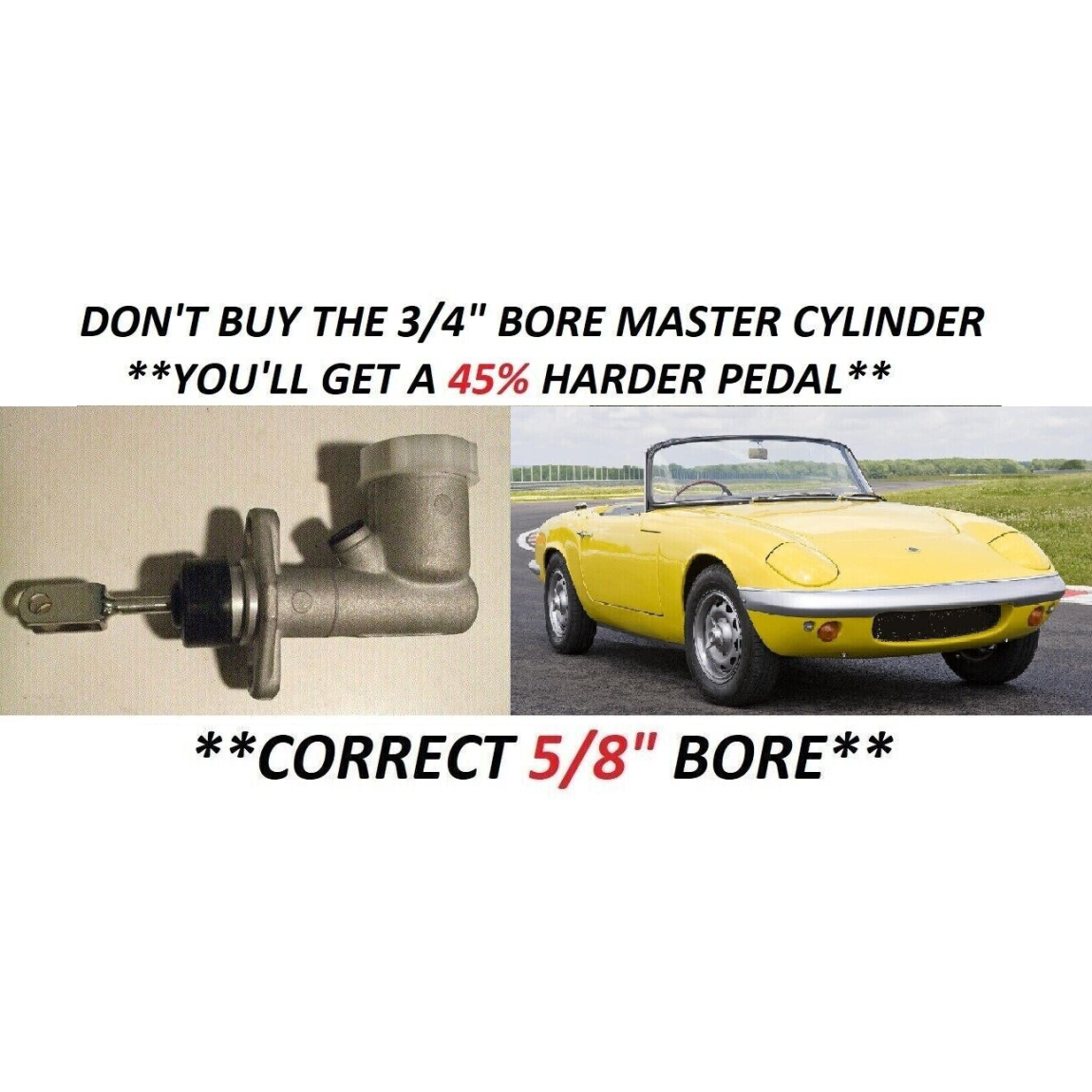 CLUTCH MASTER CYLINDER x1 (Lotus Elan) (S2, S3, S4 Sprint & Plus 2) (1963- 75)  