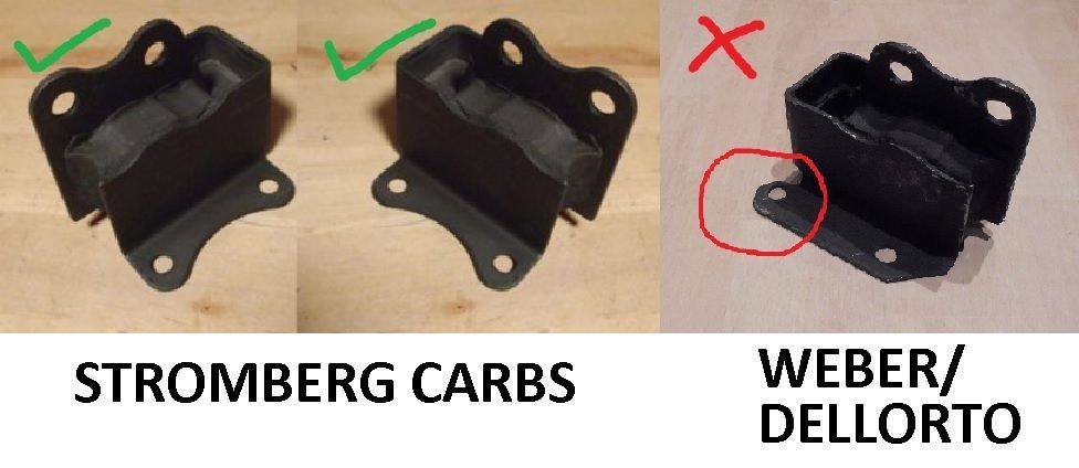 FRONT ENGINE MOUNTS x2 (Lotus Elan) (** Stromberg Carbs **) (1962- 74)